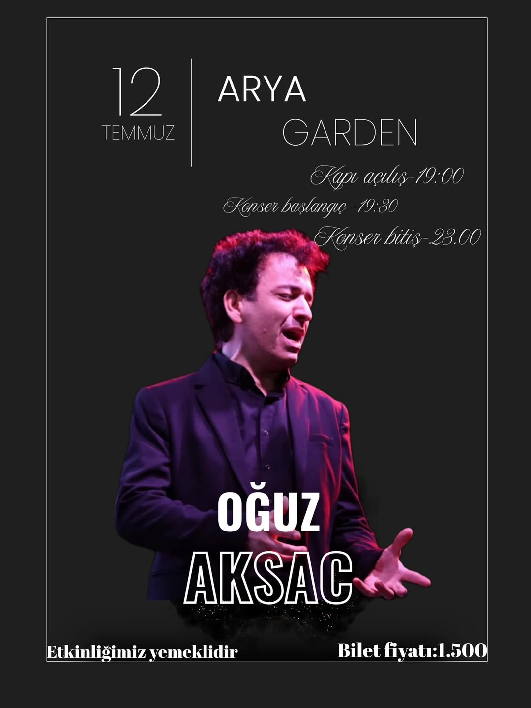 Oğuz Aksaç — 12 Temmuz Konser Afişi